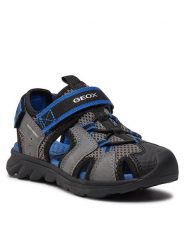 Geox Sandały J Sandal Airadyum Bo J45F1F 014ME C0069 M Szary. Szare sandały chłopięce Geox, ze skóry, bez zapięcia. Za 199.99 zł.