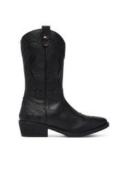 Tommy Hilfiger Kowbojki T3A6-35193-0036 Czarny. Czarne botki dziewczęce Tommy Hilfiger, ze skóry, bez zapięcia. Za 584.99 zł.