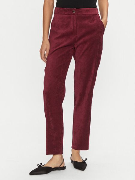 Artigli Spodnie materiałowe ACPA000633 Bordowy Regular Fit. Czerwone spodnie materiałowe damskie Artigli, bez wzorów, z materiału. Za 199.99 zł.