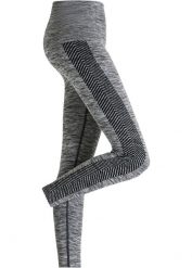 "Legginsy bezszwowe shape ""wyszczuplające brzuch"", silny stopień modelowania sylwetki". Szare bielizna wyszczuplająca bonprix, bez wzorów. Za 72.99 zł.