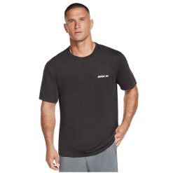 Skechers Dri-Release SKX Tee, męski t-shirt. Czarne buty sportowe męskie Skechers, m, bez wzorów, sportowe, bez kołnierzyka. Za 79.99 zł.