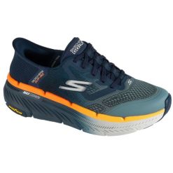 Buty do biegania męskie, Slip-Ins: Max Cushioning Premier 2.0. Niebieskie buty sportowe męskie Skechers, z materiału, bez zapięcia, do biegania. Za 549.99 zł.