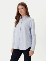 Tommy Hilfiger Koszula WW0WW49386 Błękitny Relaxed Fit. Niebieskie bluzki damskie Tommy Hilfiger, bez wzorów, z bawełny, bez kołnierzyka, bez ramiączek. Za 529.99 zł.