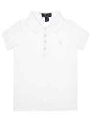 Polo Ralph Lauren Polo Core Replen 313573242 Biały Regular Fit. Białe t-shirty i topy dla dziewczynek Polo Ralph Lauren, bez wzorów, z bawełny, bez ramiączek. Za 339.99 zł.