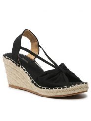 Clara Barson Espadryle SS20445-01 Czarny. Czarne sandały damskie Clara Barson, bez wzorów, z materiału, bez obcasa, bez zapięcia. Za 119.99 zł.