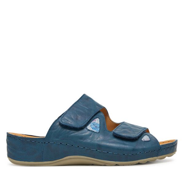 Klapki Dr. Brinkmann. Niebieskie klapki damskie Dr. Brinkmann, bez wzorów, bez obcasa. Za 249.99 zł.