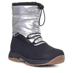 Śniegowce Icepeak. Szare buty zimowe chłopięce Icepeak, bez wzorów, bez zapięcia. Za 419.99 zł.