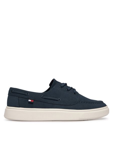 Tommy Hilfiger Półbuty T3B4-34352-0315 Granatowy. Niebieskie półbuty chłopięce Tommy Hilfiger, bez wzorów, ze skóry, bez zapięcia. Za 289.99 zł.