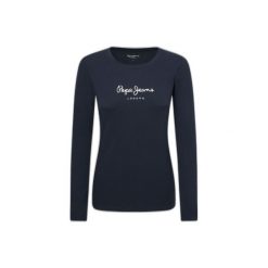 Koszulka damska Pepe Jeans New Virginia Ls N. Niebieskie t-shirty damskie Pepe Jeans, l, bez wzorów, z bawełny, bez kołnierzyka. Za 182.45 zł.
