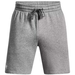 Spodenki Under Armour Rival Fleece. Szare krótkie spodenki sportowe męskie Under Armour, bez wzorów. Za 119.99 zł.