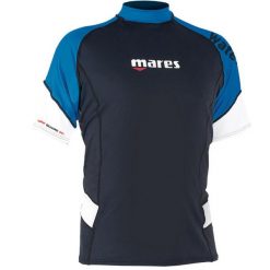 Koszulka męska z krótkim rękawem i filtrem UV RASHGUARD LUŹNY KRÓJ. Białe koszulki sportowe męskie MARES, m, bez wzorów, z nylonu, bez kołnierzyka, bez ramiączek, żeglarskie. Za 244.68 zł.