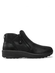 Skechers Botki Lovely Vibe 158952/BBK Czarny. Czarne botki damskie Skechers, z materiału, bez obcasa, na płaskiej podeszwie, bez zapięcia. Za 269.99 zł.