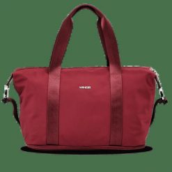 Duża torba damska ROSELLA z funkcją poszerzania DARK RED. Czerwone torby na laptopa damskie Wings, bez wzorów, z materiału. Za 169.90 zł.