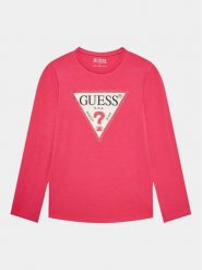 Guess Bluzka J2YI50 K6YW1 Różowy Regular Fit. Czerwone bluzki dla dziewczynek Guess, z aplikacjami, z bawełny, bez ramiączek. Za 99.99 zł.