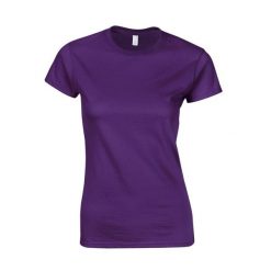 Koszulka Damska Z Miękkiej W Dotyku Bawełny Ringspun. Fioletowe koszulki sportowe damskie Gildan, xl, bez wzorów, z bawełny, sportowe, bez kołnierzyka. Za 28.99 zł.