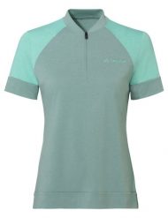 Koszulka damska Altissimo Q-Zip Shirt. Zielone koszulki sportowe damskie Vaude, bez wzorów, z materiału, bez kołnierzyka, bez ramiączek, na fitness i siłownię. Za 299.00 zł.