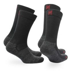 2 pary - Skarpety trekkingowe 60% wełna merino - przeciwodciskowe i amortyzujące. Czarne skarpety męskie NORFOLK, bez wzorów, z wełny. Za 135.99 zł.