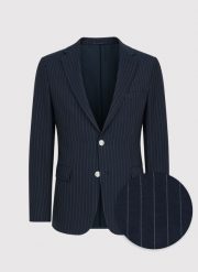 PAKO LORENTE – Granatowa casualowa marynarka męska w prążek. Marynarki męskie Pako Lorente, bez wzorów, casualowe. Za 449.99 zł.