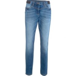 Dżinsy modelujące sylwetkę z wstawką w prążek z boku w talii bonprix niebieski "stone”. Niebieskie jeansy damskie bonprix. Za 109.99 zł.