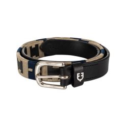 Czarna skórzana pasek angielski z kontrastowym haftem dla kobiet Equestro. Czarne paski damskie EQUESTRO, z aplikacjami, ze skóry, eleganckie. Za 165.90 zł.