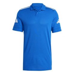 Koszulka męska adidas Squadra 25 Polo. Białe koszulki polo męskie Adidas, m, bez wzorów, z bawełny, bez kołnierzyka, bez ramiączek, do piłki nożnej. Za 86.00 zł.