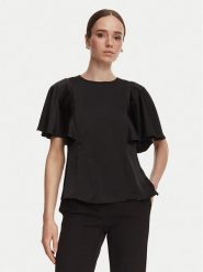 MICHAEL Michael Kors Bluzka MT6411QAYJ Czarny Regular Fit. Czarne bluzki damskie MICHAEL Michael Kors, bez wzorów, z syntetyku, bez kołnierzyka, bez ramiączek. Za 789.99 zł.