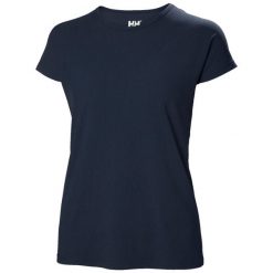 Koszulka damska Helly Hansen Crewline Top. Niebieskie koszulki sportowe damskie Helly Hansen, bez wzorów, bez kołnierzyka, bez ramiączek. Za 179.99 zł.