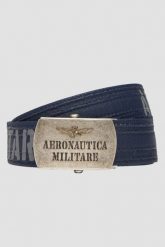 AERONAUTICA MILITARE Granatowy bawełniany męski pasek, Rozmiar XS. Niebieskie paski damskie Aeronautica Militare, bez wzorów, z bawełny, sportowe. W wyprzedaży za 459.99 zł.