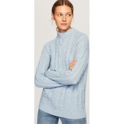 Sweter - Niebieski. Niebieskie swetry damskie Reserved. Za 89.99 zł.