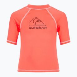 Koszulka do pływania dziecięca Quiksilver On Tour. Brązowe bluzki dla dziewczynek Quiksilver, bez wzorów, bez kołnierzyka, bez ramiączek. Za 59.99 zł.