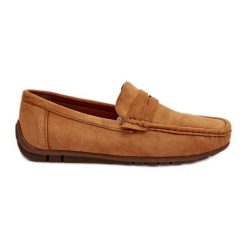 Męskie Zamszowe Mokasyny Camel Wesley brązowe. Brązowe mokasyny męskie z tworzywa sztucznego. Za 139.80 zł.