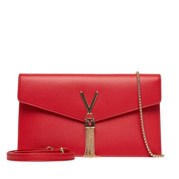 Torebka Valentino. Czerwone torebki do ręki damskie Valentino, bez wzorów, wizytowe, bez dodatków. Za 286.99 zł.