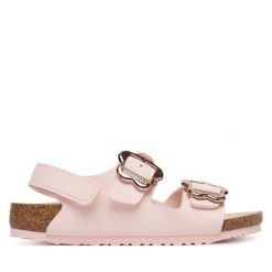 Sandały Birkenstock. Czerwone sandały dziewczęce Birkenstock, bez zapięcia. Za 369.99 zł.