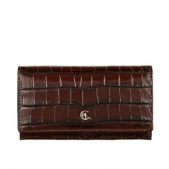 Duży portfel damski Canaletto croco PD1602s259 RFID. Brązowe portfele damskie bez wzorów, ze skóry. Za 153.00 zł.