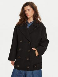 Tommy Jeans Płaszcz przejściowy DW0DW19752 Czarny Regular Fit. Czarne płaszcze damskie Tommy Jeans, s, bez wzorów, z jeansu, bez kaptura. Za 1,039.00 zł.