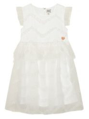 Guess Sukienka elegancka K6RK22 WK040 Biały Regular Fit. Białe sukienki dla dziewczynek Guess, z aplikacjami, z syntetyku, eleganckie, bez ramiączek. Za 299.99 zł.