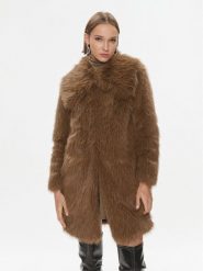Pinko Futro Cattivik 102001 A18D Brązowy Regular Fit. Brązowe płaszcze damskie Pinko, s, bez wzorów, z futra, bez kaptura. Za 2,449.00 zł.