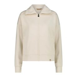Bluza zippowana z modalu z satynowym wykończeniem damska CMP. Białe bluzy damskie CMP, xl, bez wzorów, z satyny, bez kaptura. Za 312.50 zł.