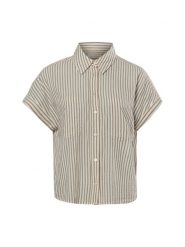 Marc O'Polo bluzka koszulowa Kobiety Bawełna (100%) beżowy|szary, 44. Brązowe bluzki damskie Marc O'Polo, bez wzorów, z bawełny, eleganckie, bez kołnierzyka, bez ramiączek. Za 279.95 zł.
