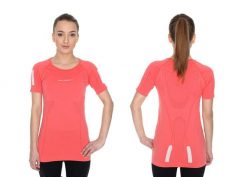 Koszulka damska krótki rękaw Brubeck Athletic koralowy S SS11080. Brązowe koszulki sportowe damskie Brubeck, m, bez wzorów, z poliamidu, bez kołnierzyka, bez ramiączek, do biegania. Za 109.00 zł.
