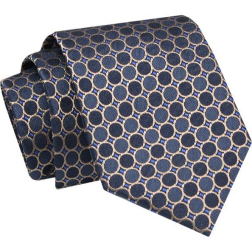 Krawat - ALTIES - Granat, Grochy. Niebieskie krawaty i muchy Alties, bez wzorów, z tkaniny, eleganckie. Za 55.00 zł.