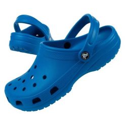Klapki Sandały chodaki CROCS Classic. Niebieskie klapki damskie Crocs, bez wzorów, bez obcasa. Za 159.99 zł.