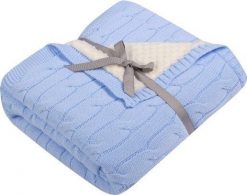UVIE Kocyk dziecięcy warkocz Soft 80x90 cm niebieski. Niebieskie kocyki dla dzieci UVIE. Za 124.99 zł.