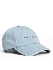 Tommy Jeans Czapka z daszkiem Linear Denim Cap AW0AW17912 Błękitny. Niebieskie rękawiczki damskie Tommy Jeans, bez wzorów, z bawełny. Za 119.99 zł.