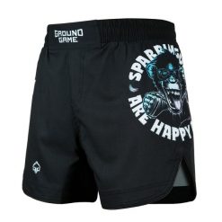 Lekkie spodenki do MMA i BJJ Ground Game Cheeky Monkey męskie. Czarne krótkie spodenki sportowe męskie GROUND GAME, l, bez wzorów, do biegania. Za 189.99 zł.