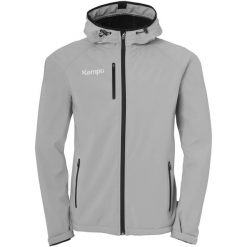 Kurtka softshell Kempa. Czarne kurtki męskie Kempa, m, bez wzorów, z materiału, wakacyjne, z kapturem. Za 427.40 zł.