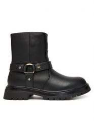 Tommy Hilfiger Botki T3A5-34021-1355999 Czarny. Czarne botki dziewczęce Tommy Hilfiger, ze skóry, bez zapięcia. Za 479.99 zł.