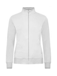 Clique Basic Kardigan Damski z dzianiny dresowej, zamek ton w ton. Białe kardigany damskie CLIQUE, xl, bez wzorów, z bawełny. Za 178.87 zł.
