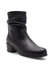 Go Soft Botki EST-GUSTA-12 Czarny. Czarne botki damskie GO SOFT, ze skóry, bez obcasa, na słupku, bez zapięcia. Za 259.99 zł.