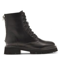 Botki Badura. Czarne botki damskie Badura, bez obcasa, na płaskiej podeszwie, bez zapięcia. Za 349.99 zł.